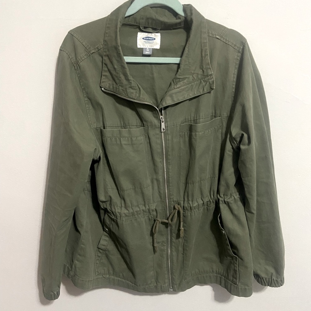 Olive green utility jacket, shacket, size xl